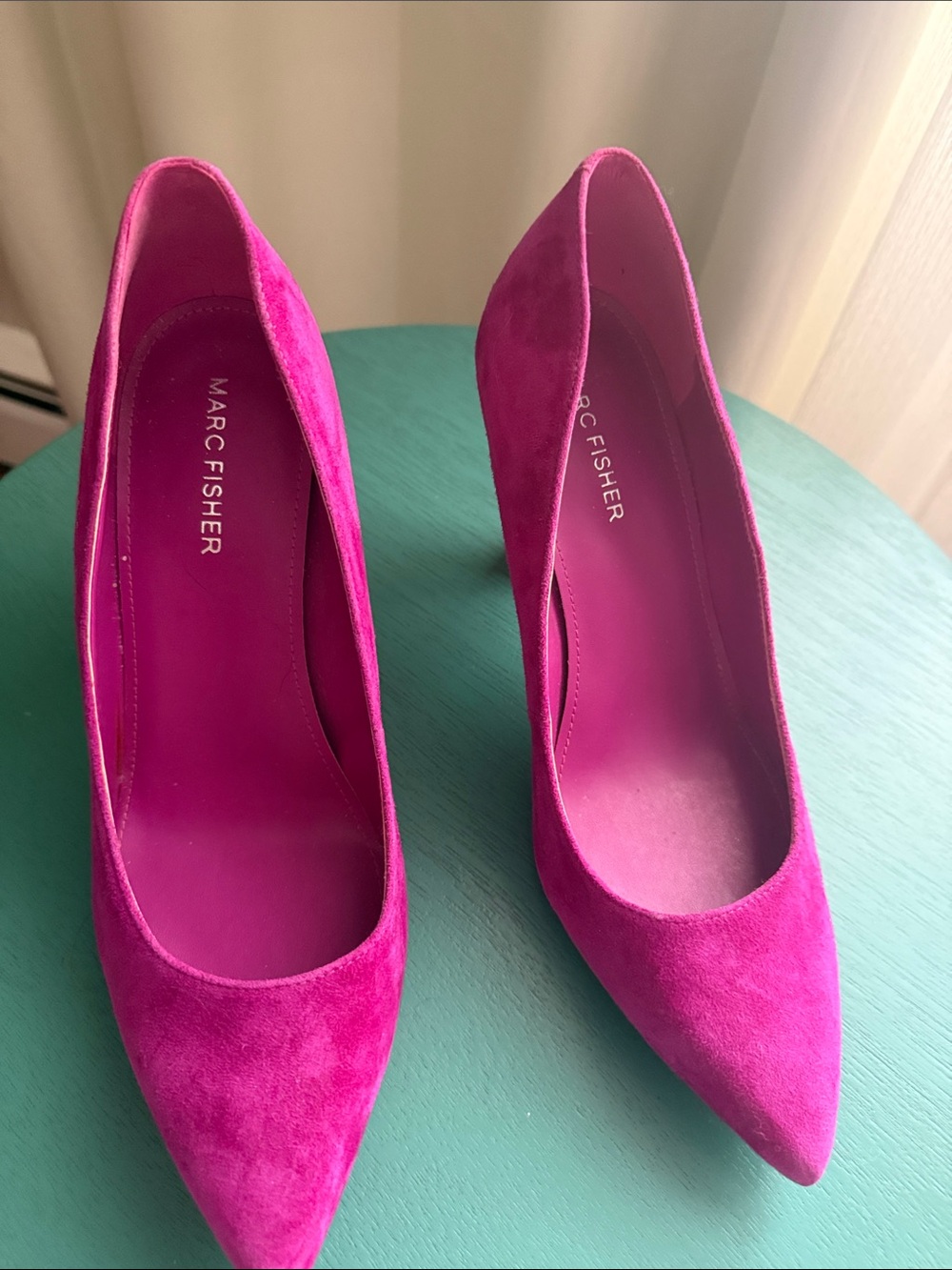Marc Fisher Fuchsia Suede Pointed-Toe Pumps